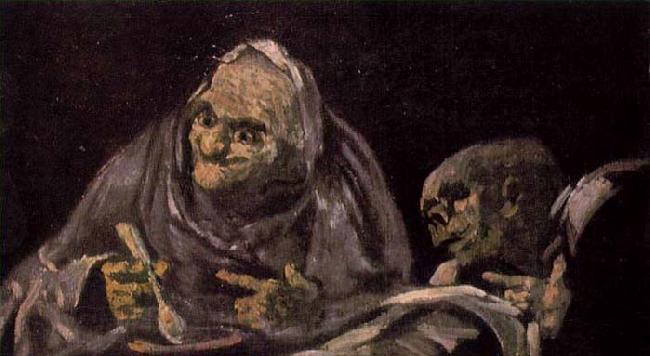 Francisco de goya y Lucientes Two Women Eating Norge oil painting art